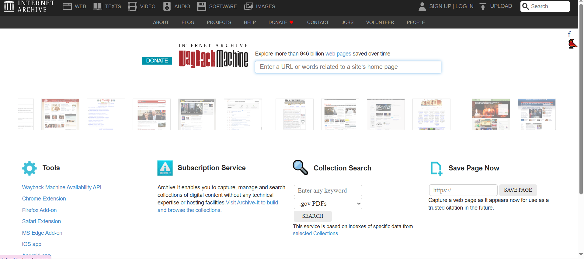 Image of website
